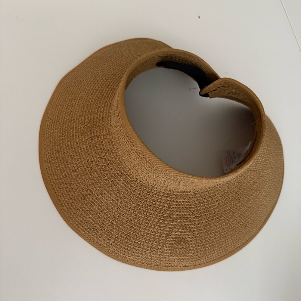 Elegant Tan Woven Sun Visor